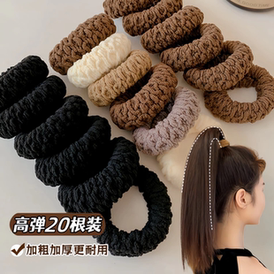 高端扎头发皮筋发圈头饰 发绳加粗加厚高弹力头绳新款 家用