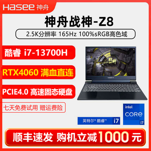 Hasee神舟Z8 4060政府补贴 9游戏本笔记本电脑3060 7神州战神tx8