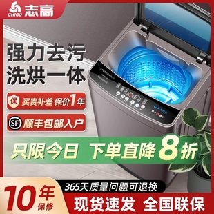 志高洗衣机全自动10 12KG小型波轮大容量租房宿舍洗烘一体家用